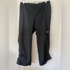 REI Co-op Peak 2.5 L Rain Waterproof Pants Black Mesh Zip Pockets Rip Stop XL